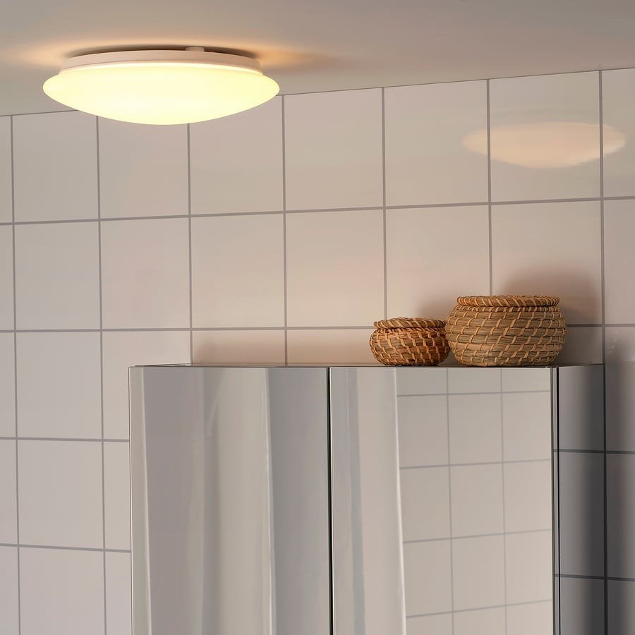 2x IKEA BARLAST plafondlamp, Kunststof, Modern, Ophalen of Verzenden, Zo goed als nieuw