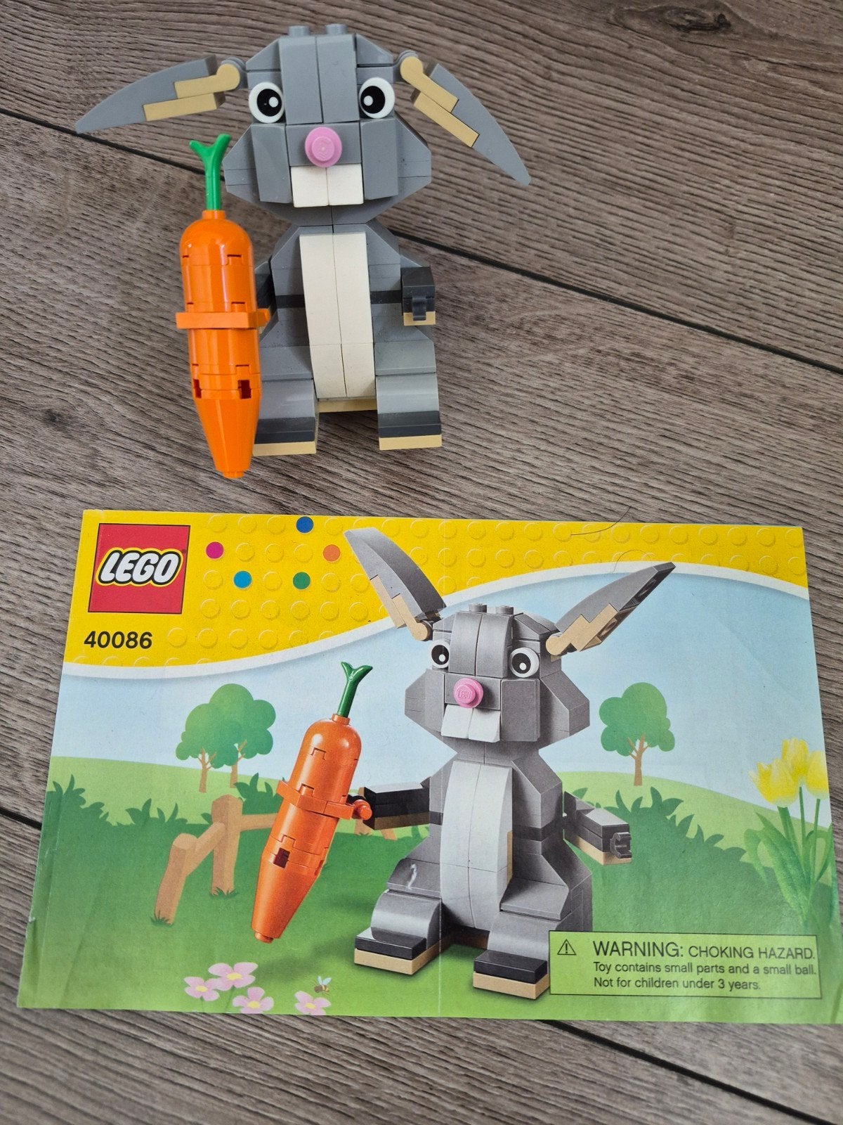 LEGO Paashaas 40086 met wortel en instructies, Gebruikt, Overige thema's, Lego, Compleet
