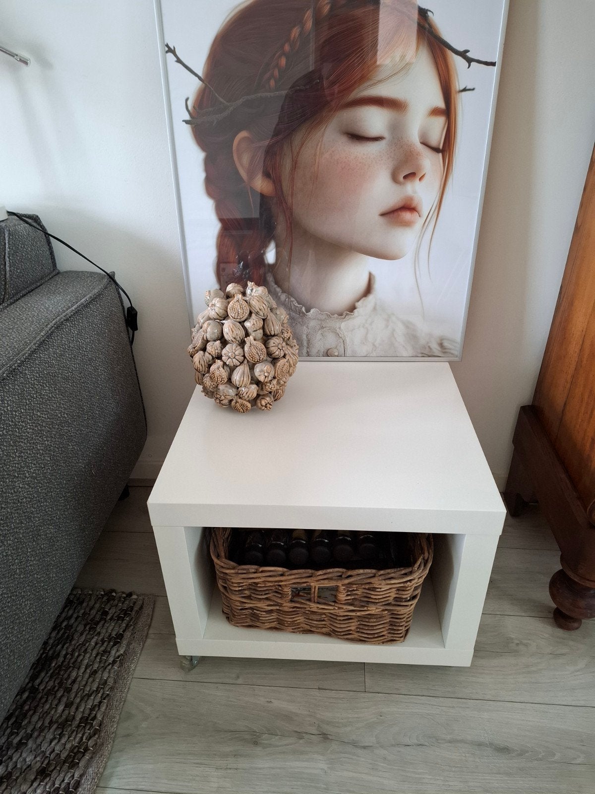 Ikea LACK bijzettafel met wieltjes - 55x55 cm, Ophalen, Minder dan 45 cm, Gebruikt, Vierkant