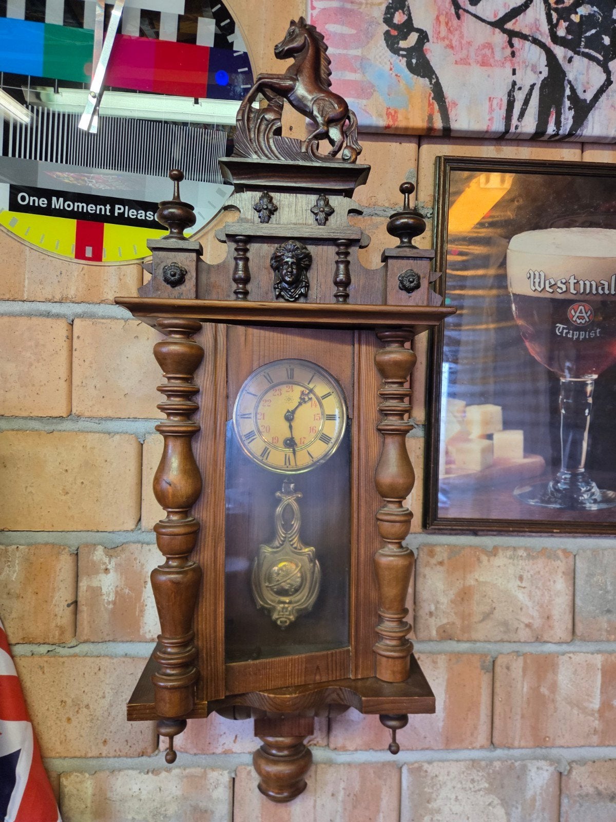 Antieke Junghans Regulateur Wandklok met Paardjesklok, Antiek en Kunst, Antiek | Klokken, Ophalen of Verzenden