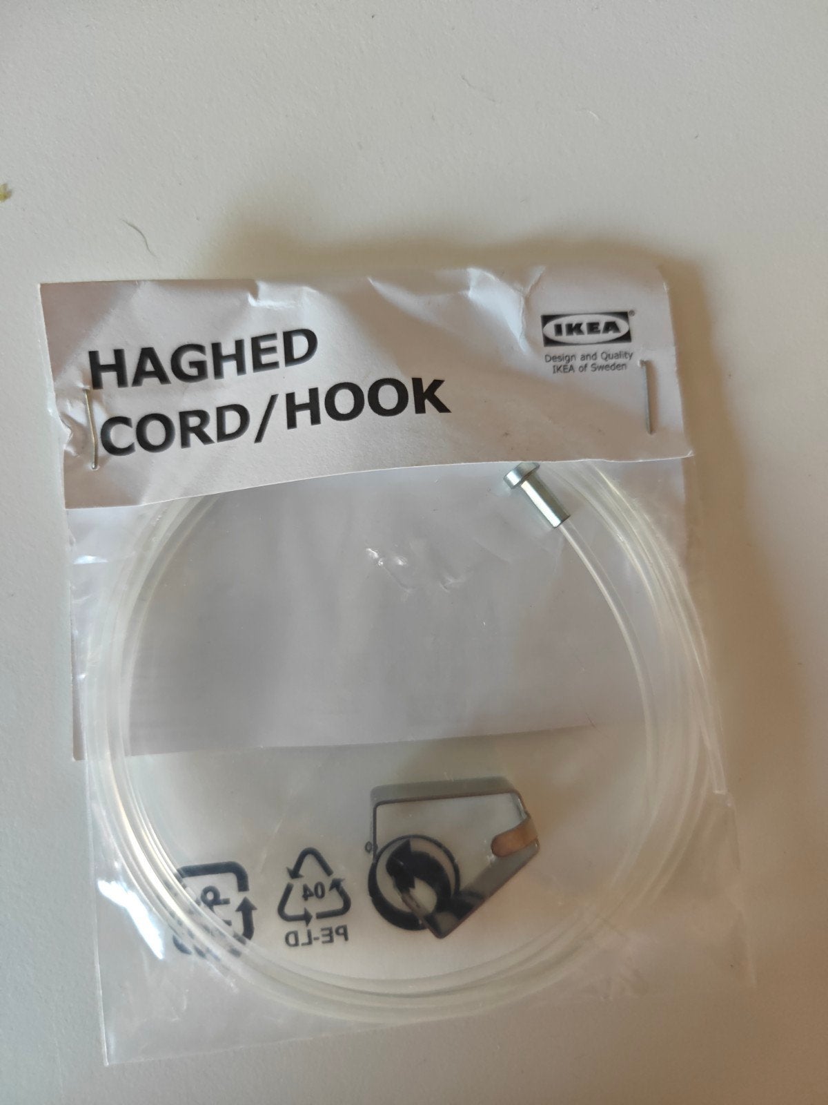 IKEA HAGHED Ophangkoord/haak voor schilderijen (max 4kg), Nieuw, Kunststof, Ophalen of Verzenden, Modern