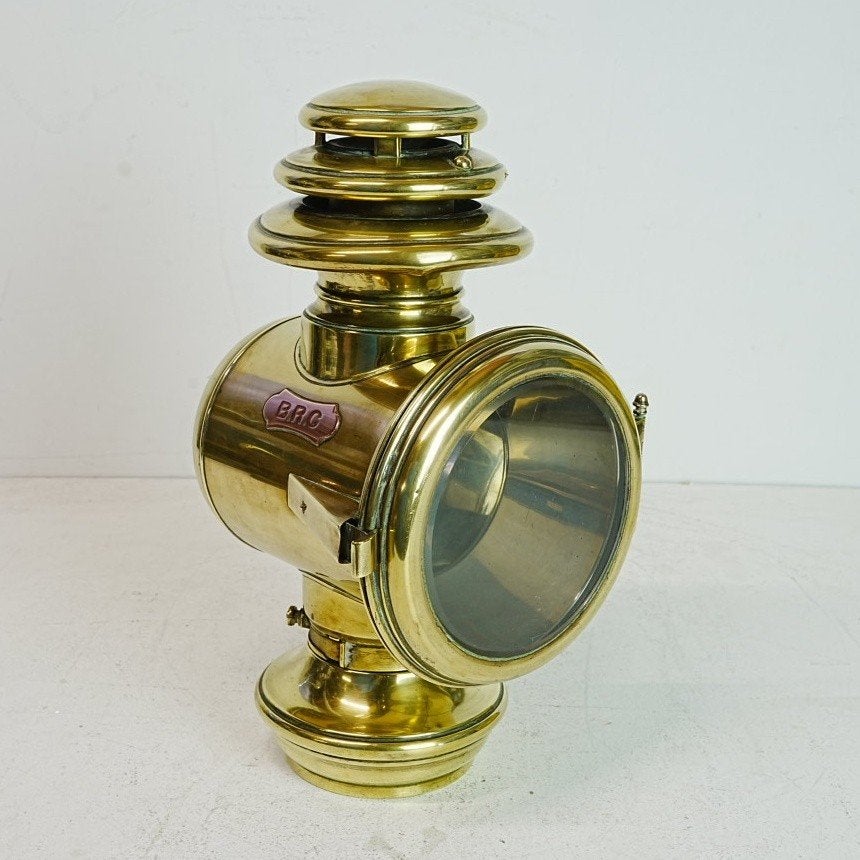 Antieke B.R.C. Messing Koetslamp - Olieverlichting, Ophalen of Verzenden