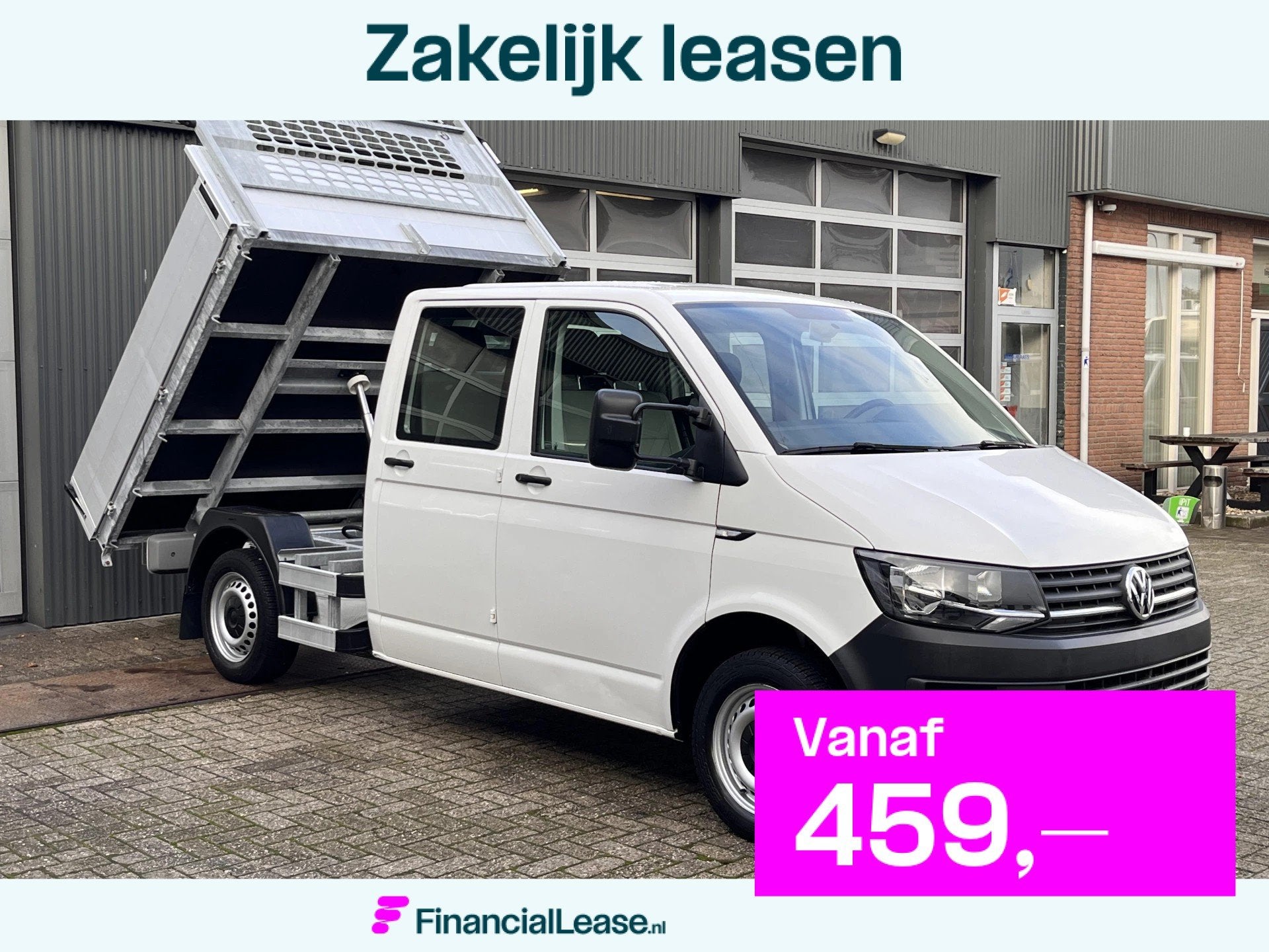 Volkswagen Transporter 2.0 TDI L2H1 DC Kipper open laadbak A, 15 km/l, Gebruikt, 4 cilinders, Volkswagen