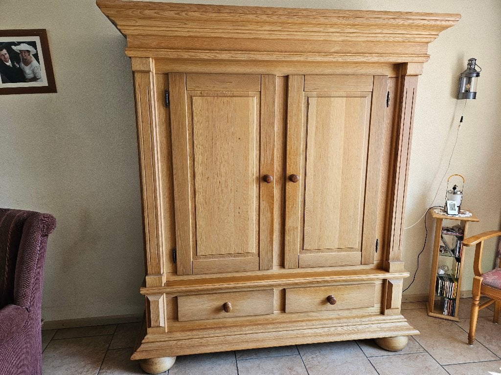 Mooie massief blank eiken toogkast, Huis en Inrichting, Kasten | Wandmeubels, Ophalen, Gebruikt, Met deur(en), 200 cm of meer