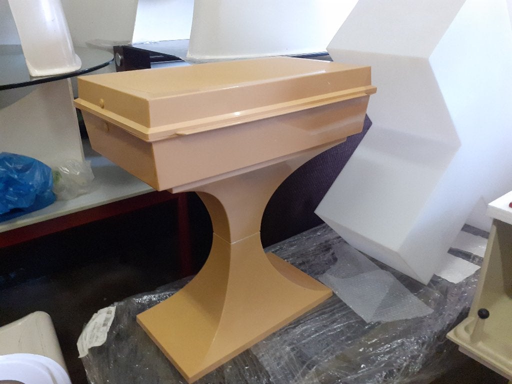 jaren 70 design kaptafel space age beige kunststof retro, Gebruikt, Beige, ?, Kunststof