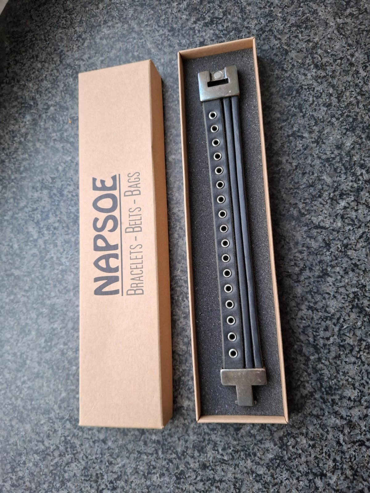 Lederen heren armband met magneetsluiting nieuw, Tuin en Terras, Ophalen of Verzenden, Nieuw