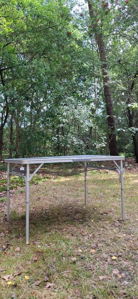 Bo-Camp verstelbare campingtafel met net 118x78 cm, Ophalen of Verzenden, Gebruikt