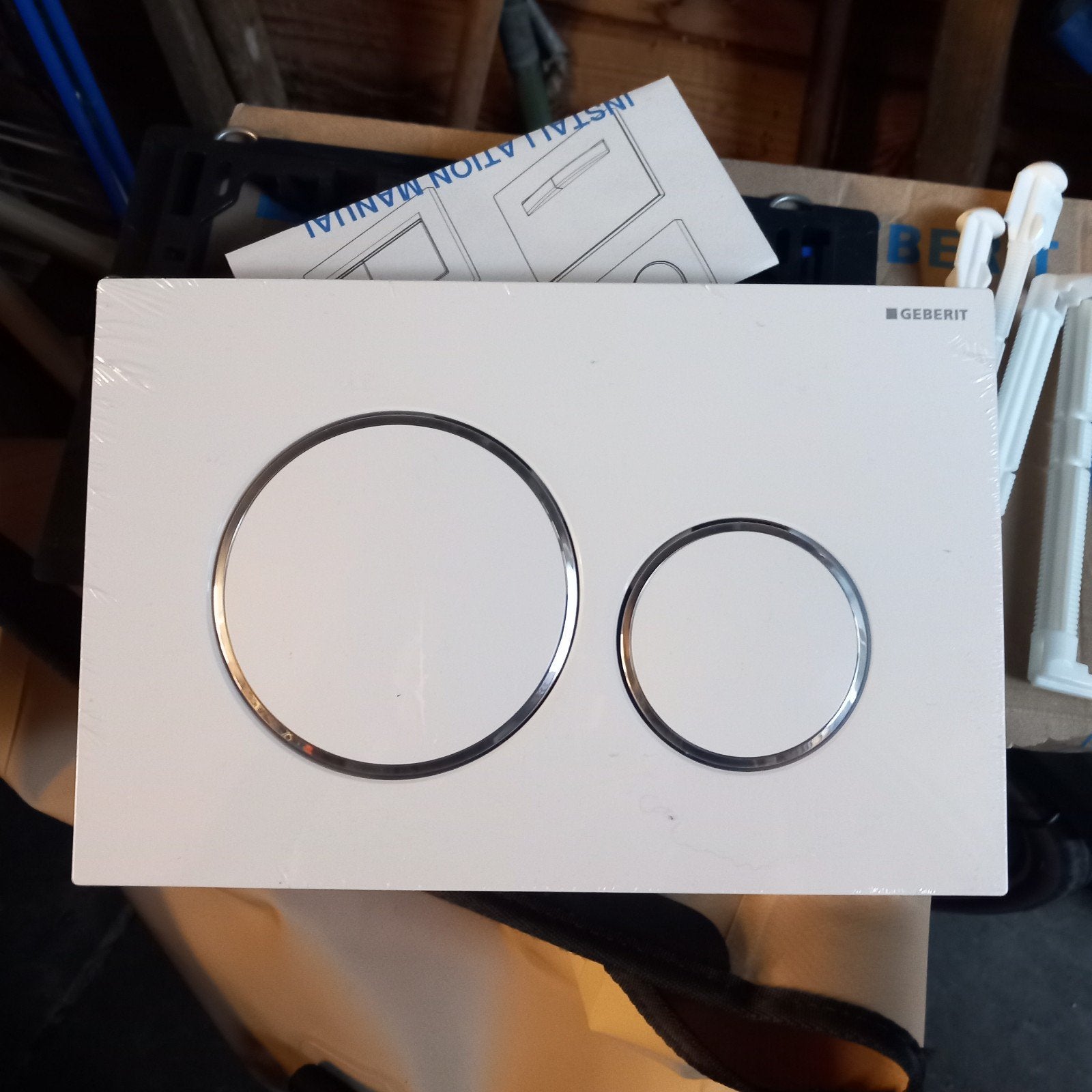 drukplaat Geberit sigma 20 wit/chroom., Ophalen, Nieuw, Toilet