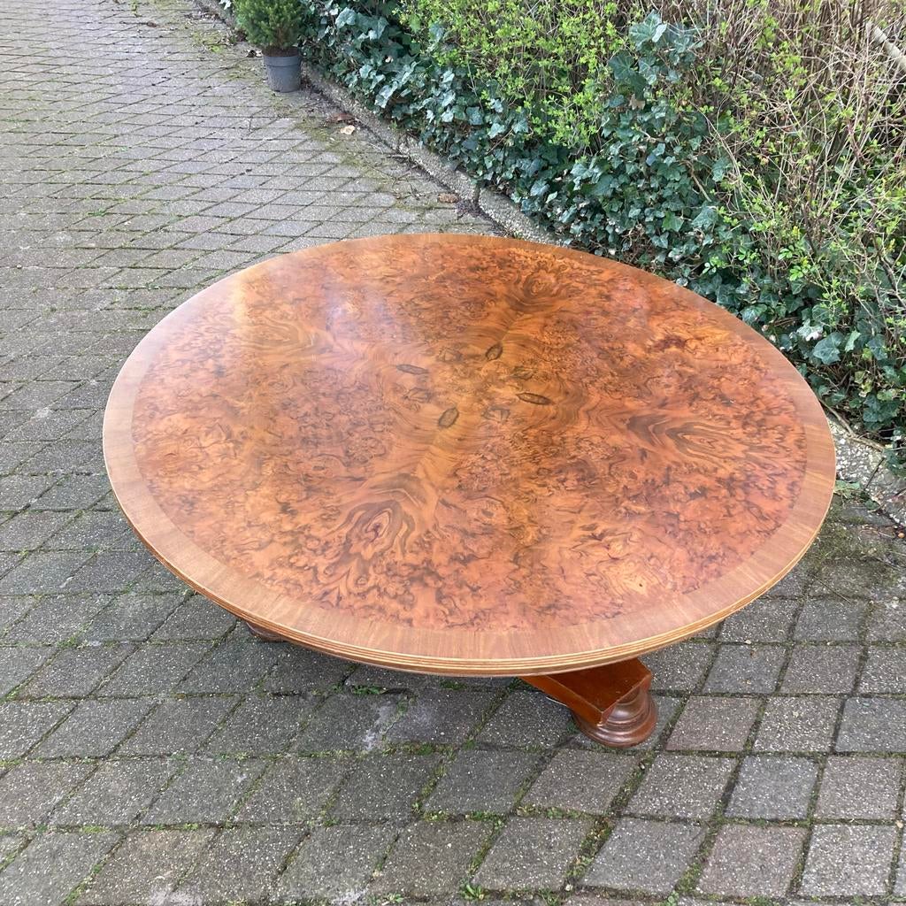 Regency-stijl antieke ronde eettafel 125 rond notenhout met, Ophalen