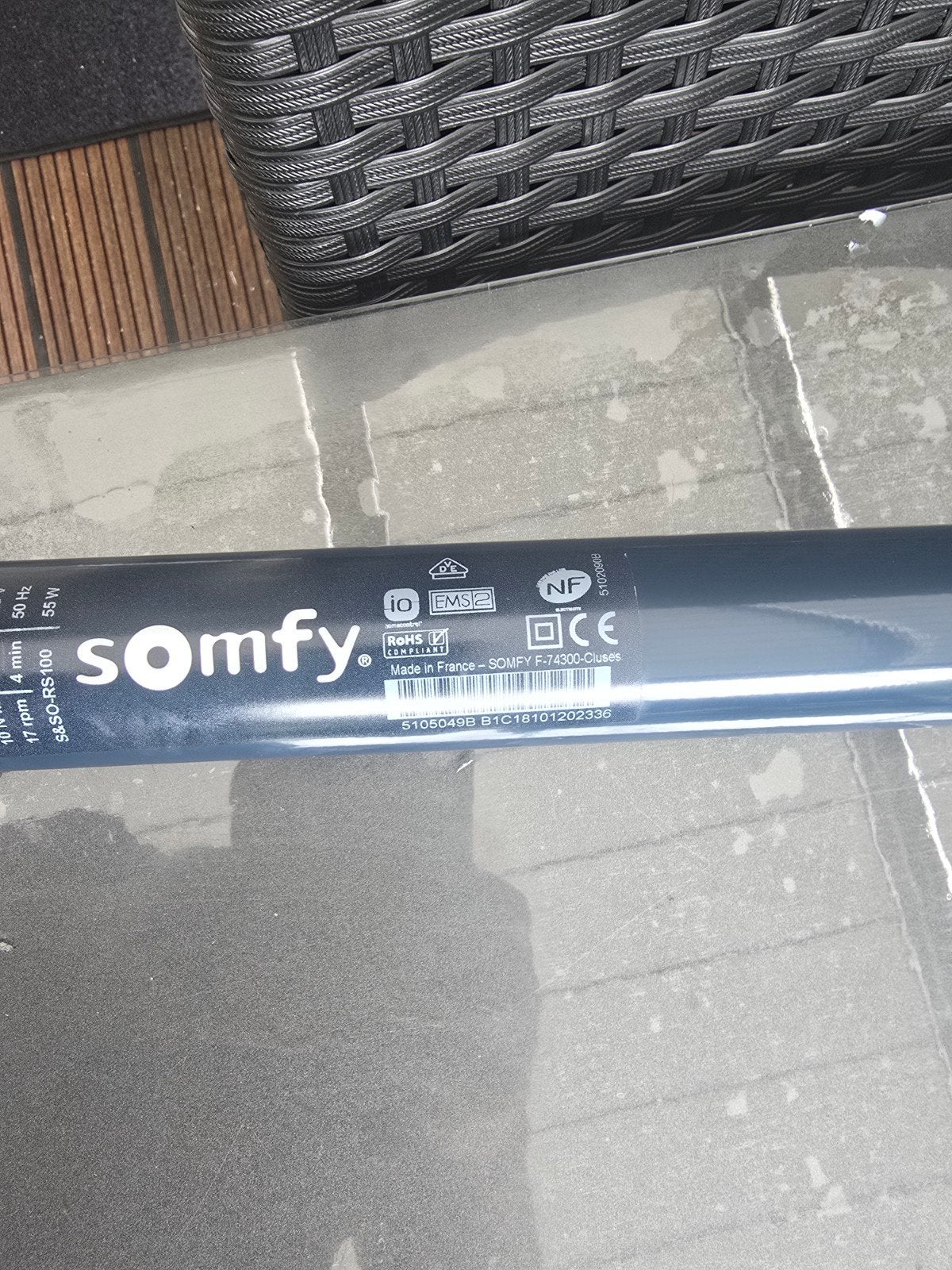 Somfy IO RS100 10 Nm 17rpm buismotor voor screens/rolluiken, Doe-het-zelf en Verbouw, Rolluiken, Ophalen of Verzenden, Zo goed als nieuw