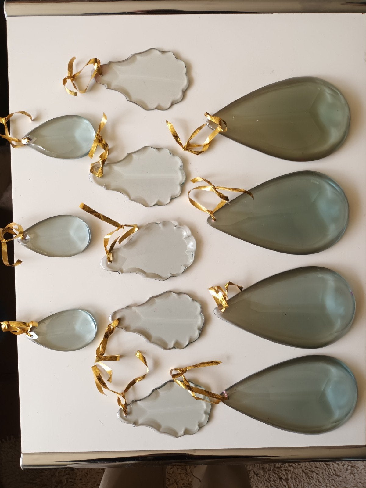 Set van 12 Glazen Kerstornamenten - Druppel & Schelp, Ophalen of Verzenden