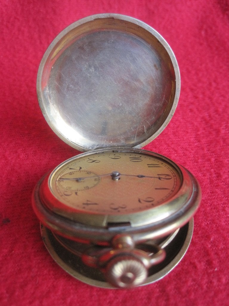 Antiek verguld zakhorloge., Overige merken, Overige materialen, Zakhorloge, Verguld