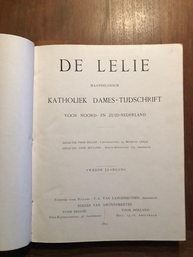 1911 De Lelie, maandelijks katholiek dames-tijdschrift., Antiek en Kunst, Verzenden