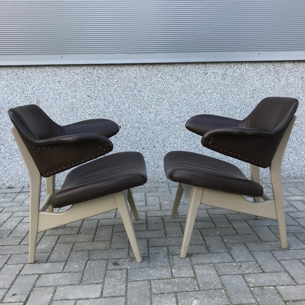 2 Vintage Webe Teeffelen club chair pelican fauteuil stoel, Gebruikt, 75 tot 100 cm, Ophalen of Verzenden, Nvt