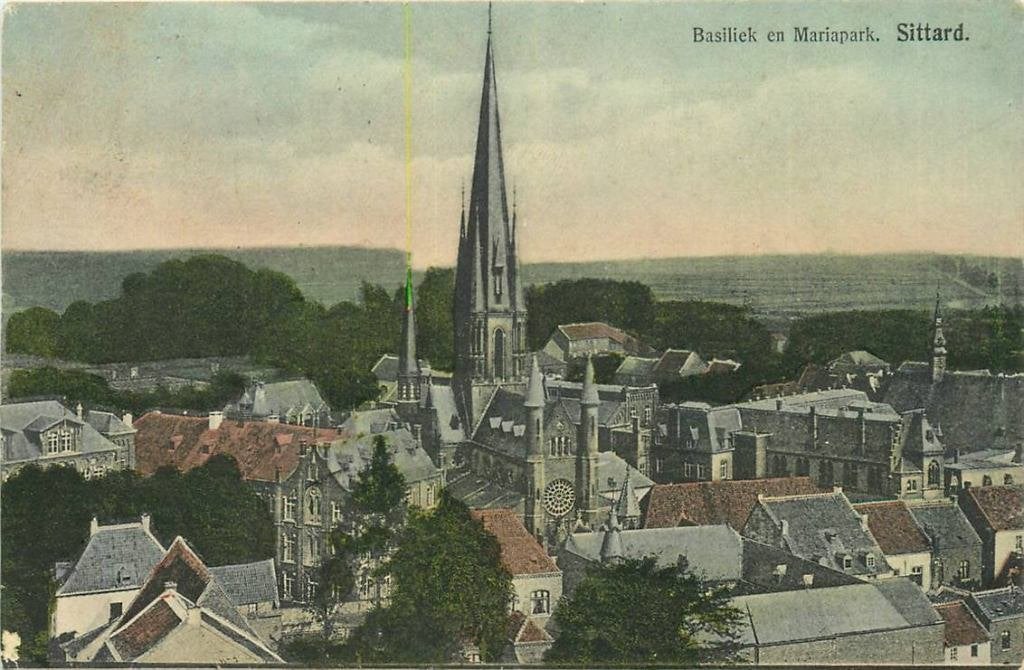 388-179-047 Sittard Basiliek en Mariapark, Verzamelen, Ansichtkaarten | Nederland, Verzenden, Voor 1920, Limburg