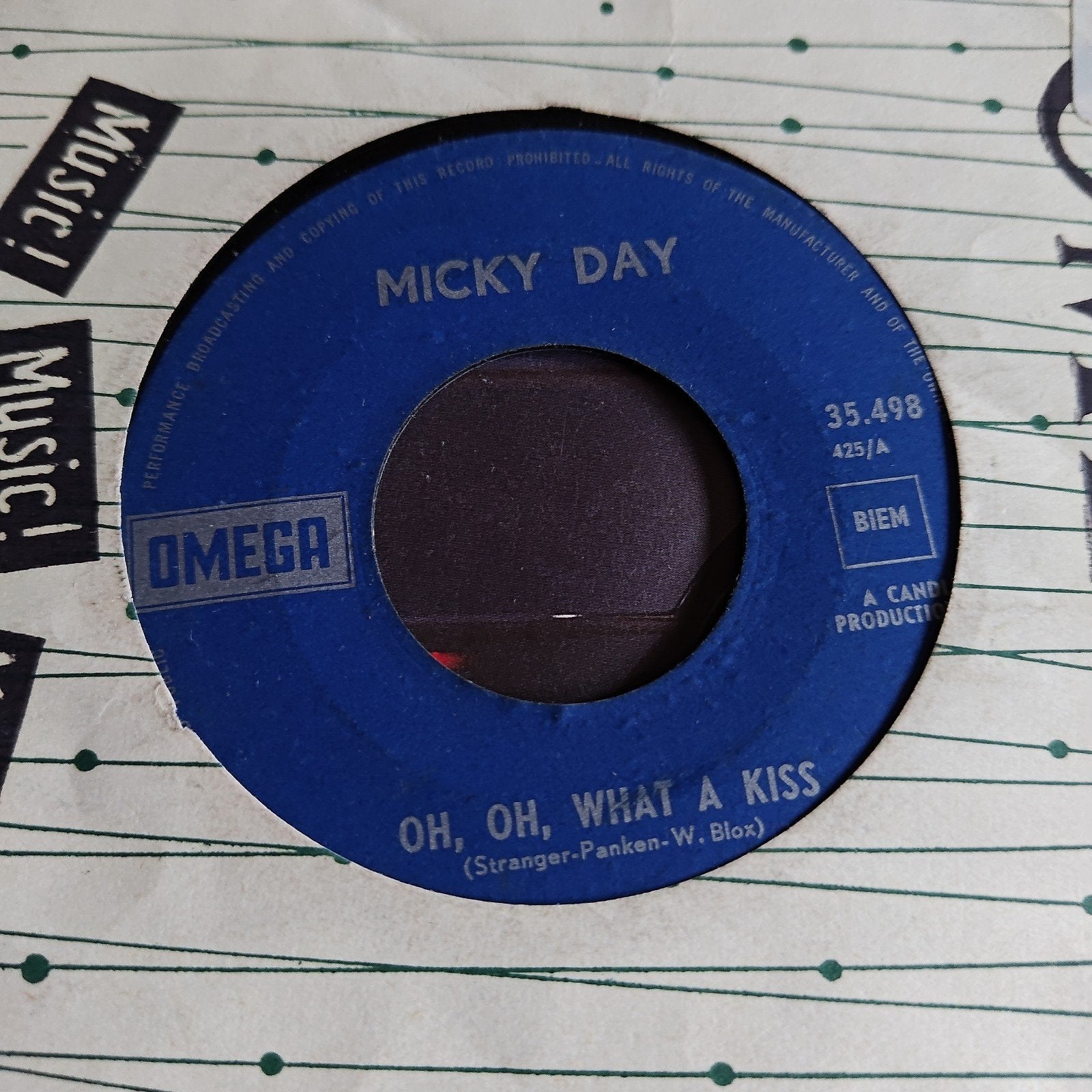 Micky Day - Oh, Oh, What A Kiss (Omega 35.498), Gebruikt, 7 inch, Ophalen of Verzenden, Pop