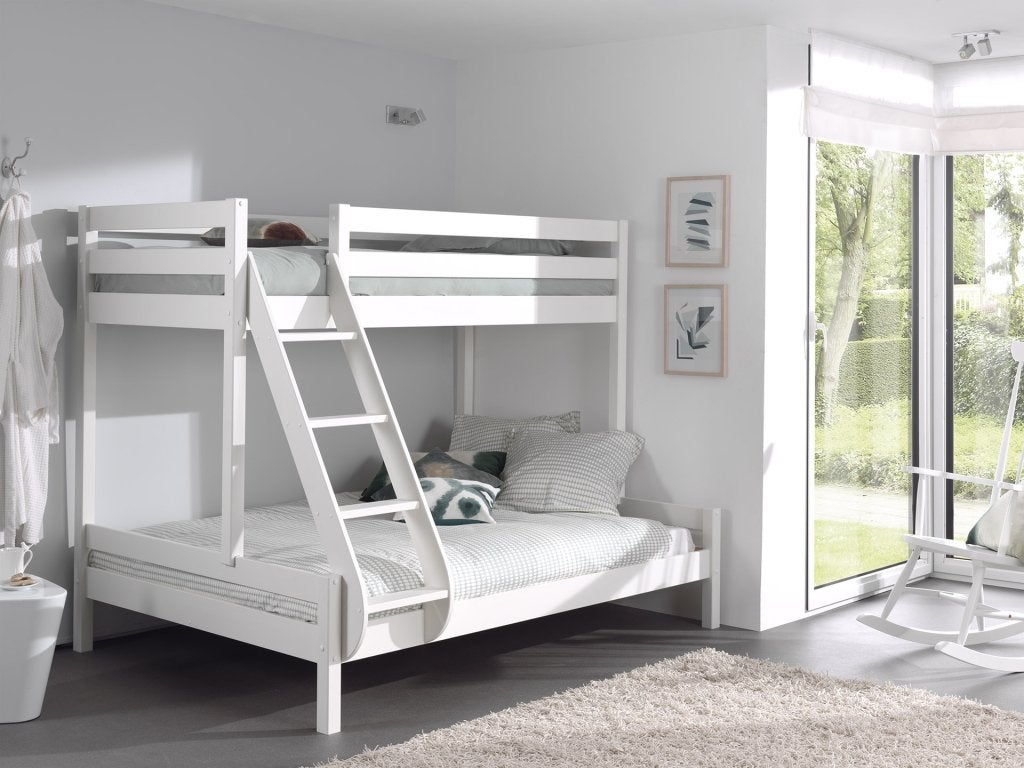 Pino 3-persoons stapelbed - 90x200 / 140x200  - Wit, Niet ingevuld, Niet ingevuld, Niet ingevuld