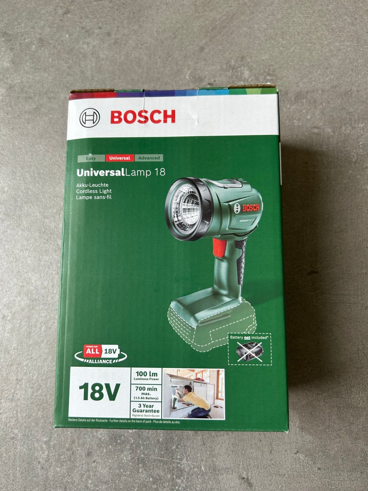 Bosch UniversalLamp 18 Accu-lamp - Nieuw in doos, Ophalen of Verzenden, Nieuw