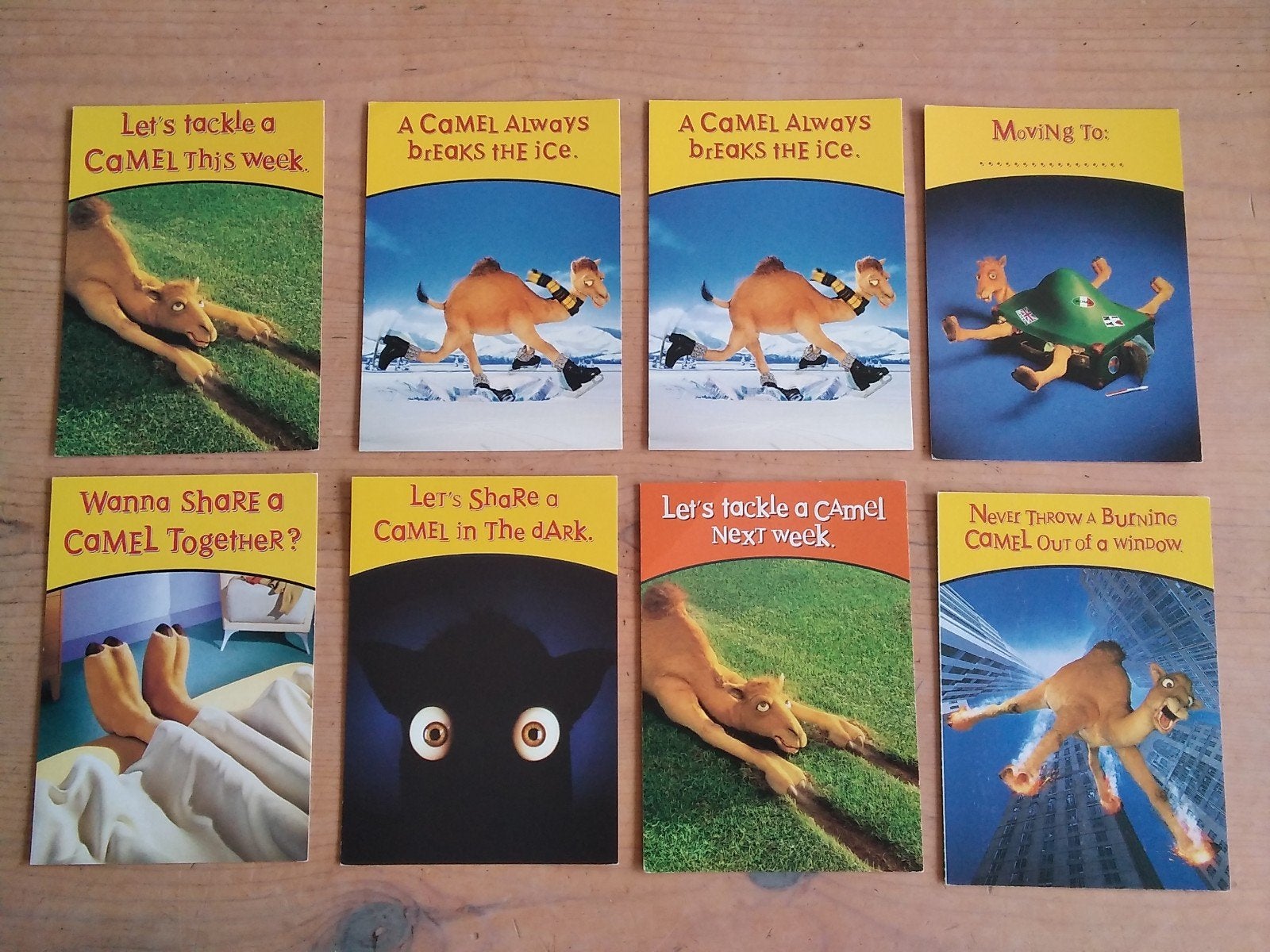 8 Ansichtkaarten Camel / Boomerang 1998-2000, Verzenden, 1980 tot heden, Overige thema's