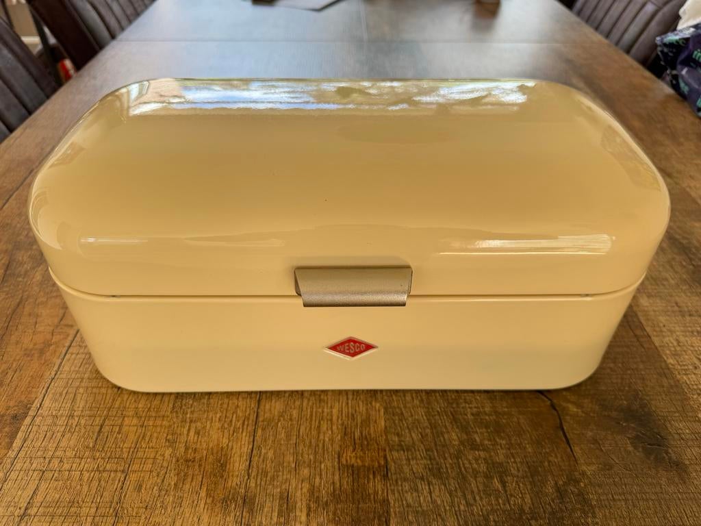 Wesco broodtrommel Grandy – almond / beige –W235201-23 retro, Zo goed als nieuw, Metaal, Broodtrommel, Overige merken