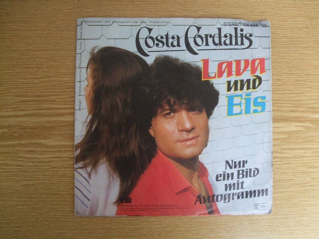 COSTA CORDALIS     LAVA UND EIS / NUR EIN BILD MIT AUTOGRAMM, Cd's en Dvd's, 7 inch, Ophalen of Verzenden, Zo goed als nieuw, Pop