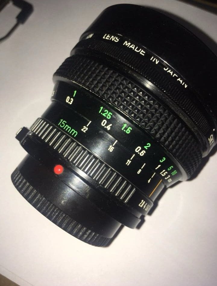 Canon NFD 15mm T2.8 Fisheye Lens, Canon, Canon FD, Fisheye-lens, Ophalen of Verzenden