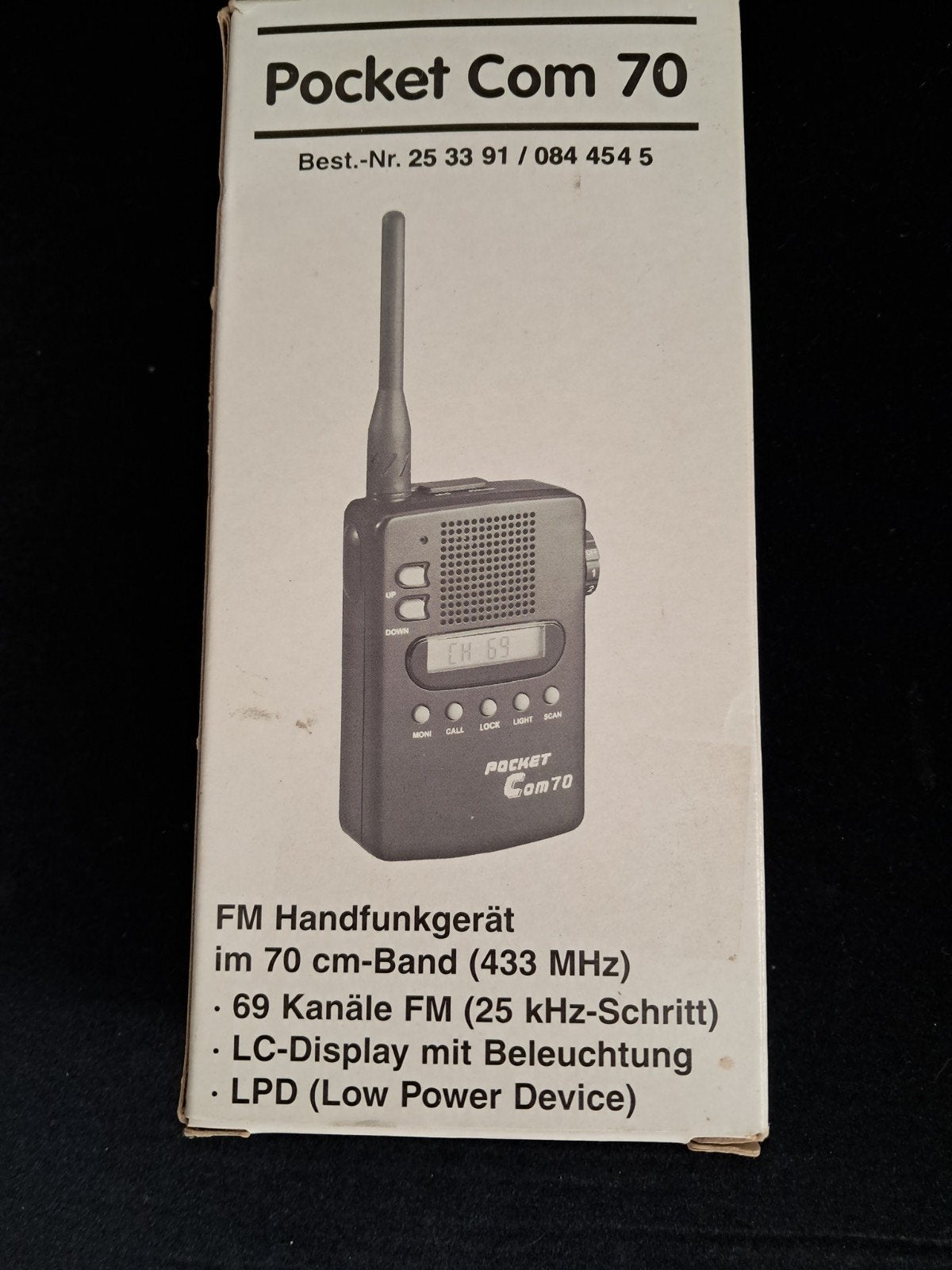Pocket Com 70 FM Portofoon (433 MHz, 69 kanalen), Ophalen of Verzenden, Zo goed als nieuw, Minder dan 2 km, Portofoon of Walkie-talkie