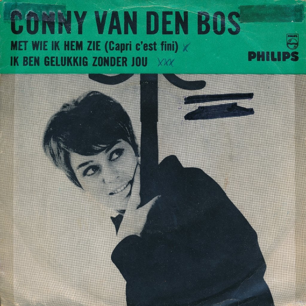 245 Conny van den Bos - Met wie ik hem zie (1966), Cd's en Dvd's, Vinyl Singles, Ophalen of Verzenden, Gebruikt, 7 inch, Nederlandstalig