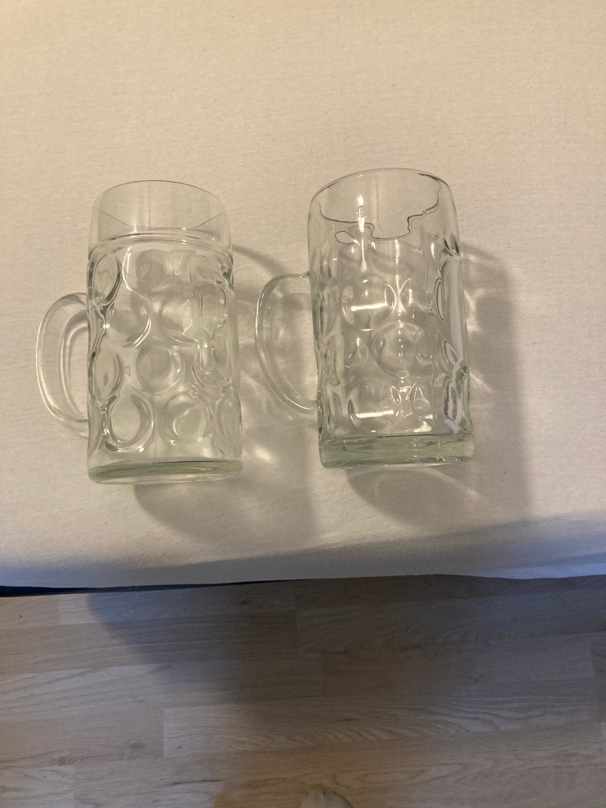 Bierpul 1 liter 2x, Ophalen, Zo goed als nieuw, Bierglas