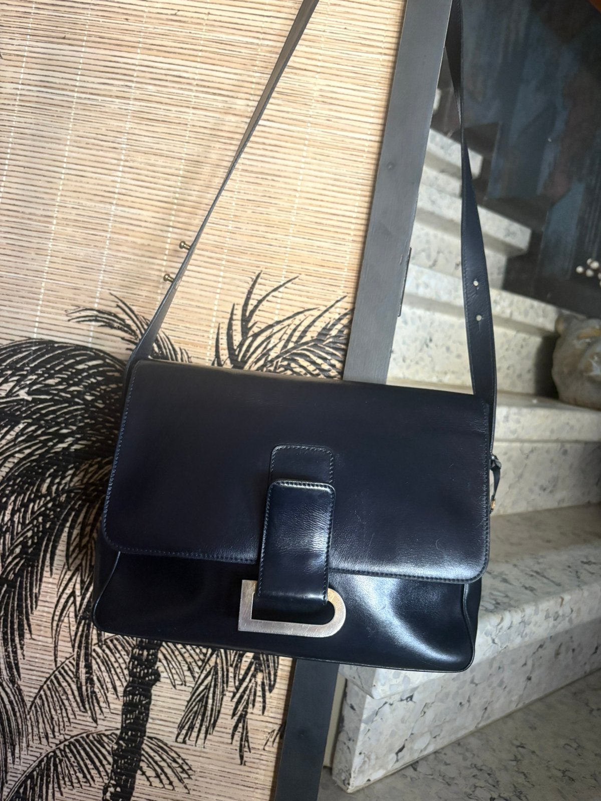 DELVAUX LE POIRIER boxcalf leder marineblauw, Sieraden, Tassen en Uiterlijk, Ophalen of Verzenden, Zo goed als nieuw, Blauw, Handtas