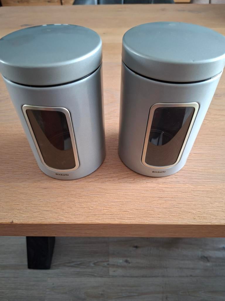 2 brabantia voorraadbussen met venster, Ophalen of Verzenden, Gebruikt, Overige