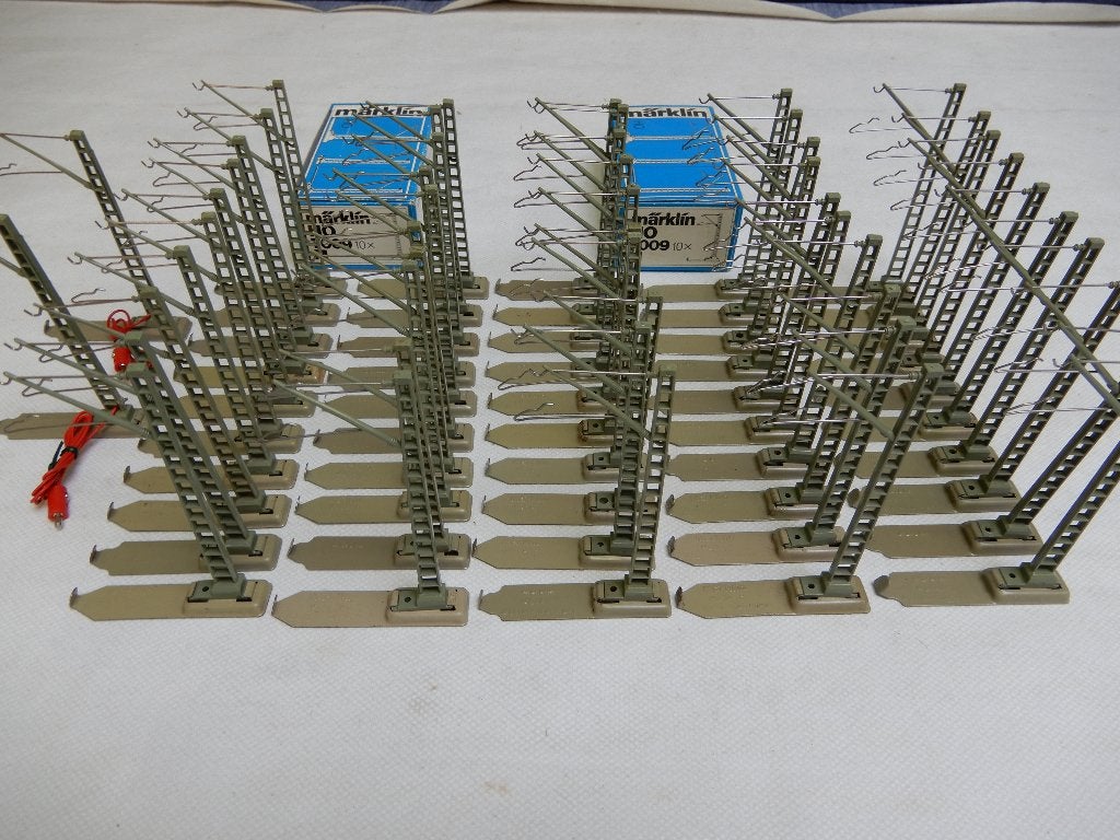 52 stuks Márklin bovenleiding rijmasten, Gebruikt, Gelijkstroom of Wisselstroom, Overige typen, Ophalen of Verzenden