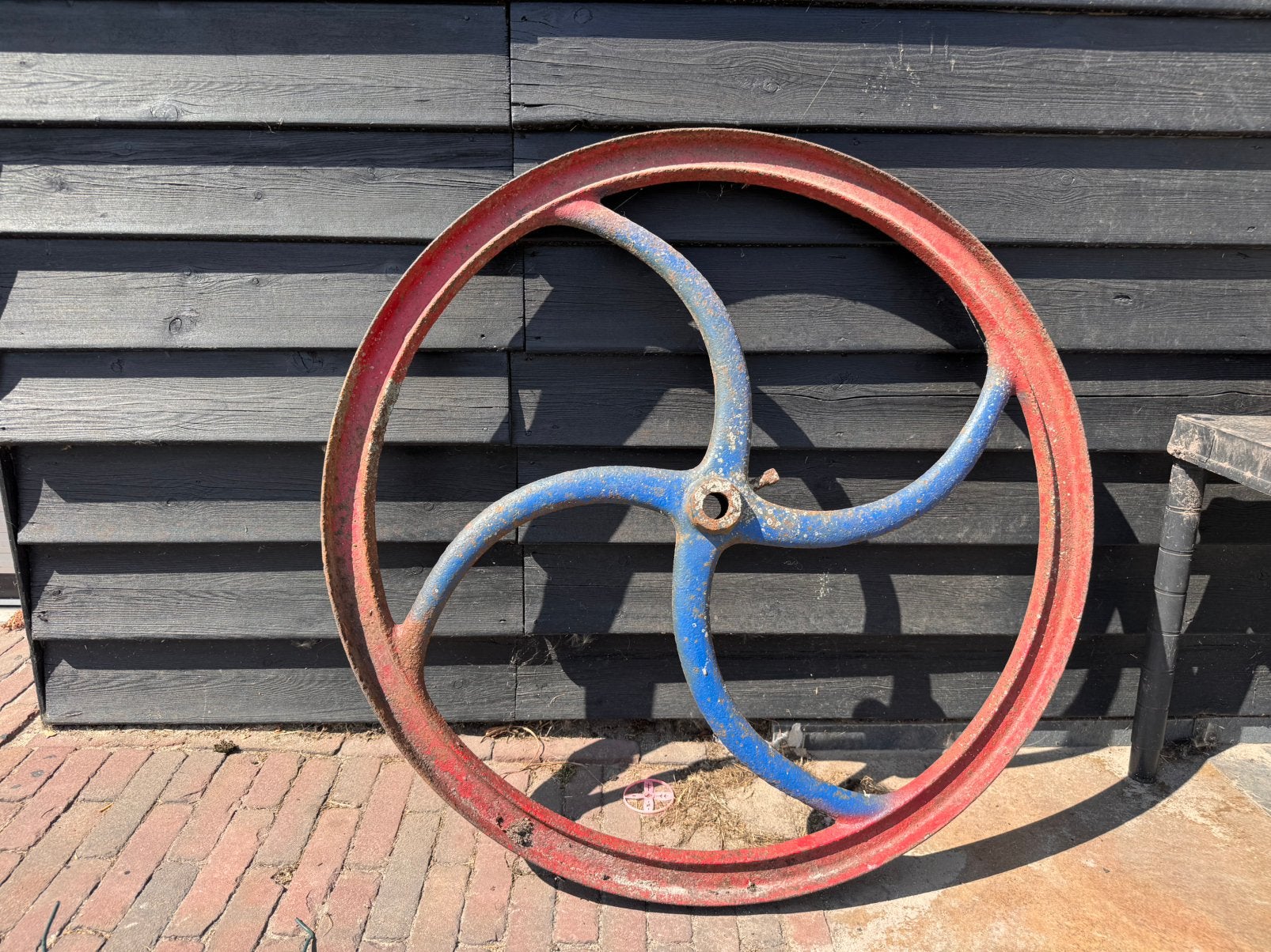 Antiek gietijzeren vliegwiel - 85 cm, Ophalen