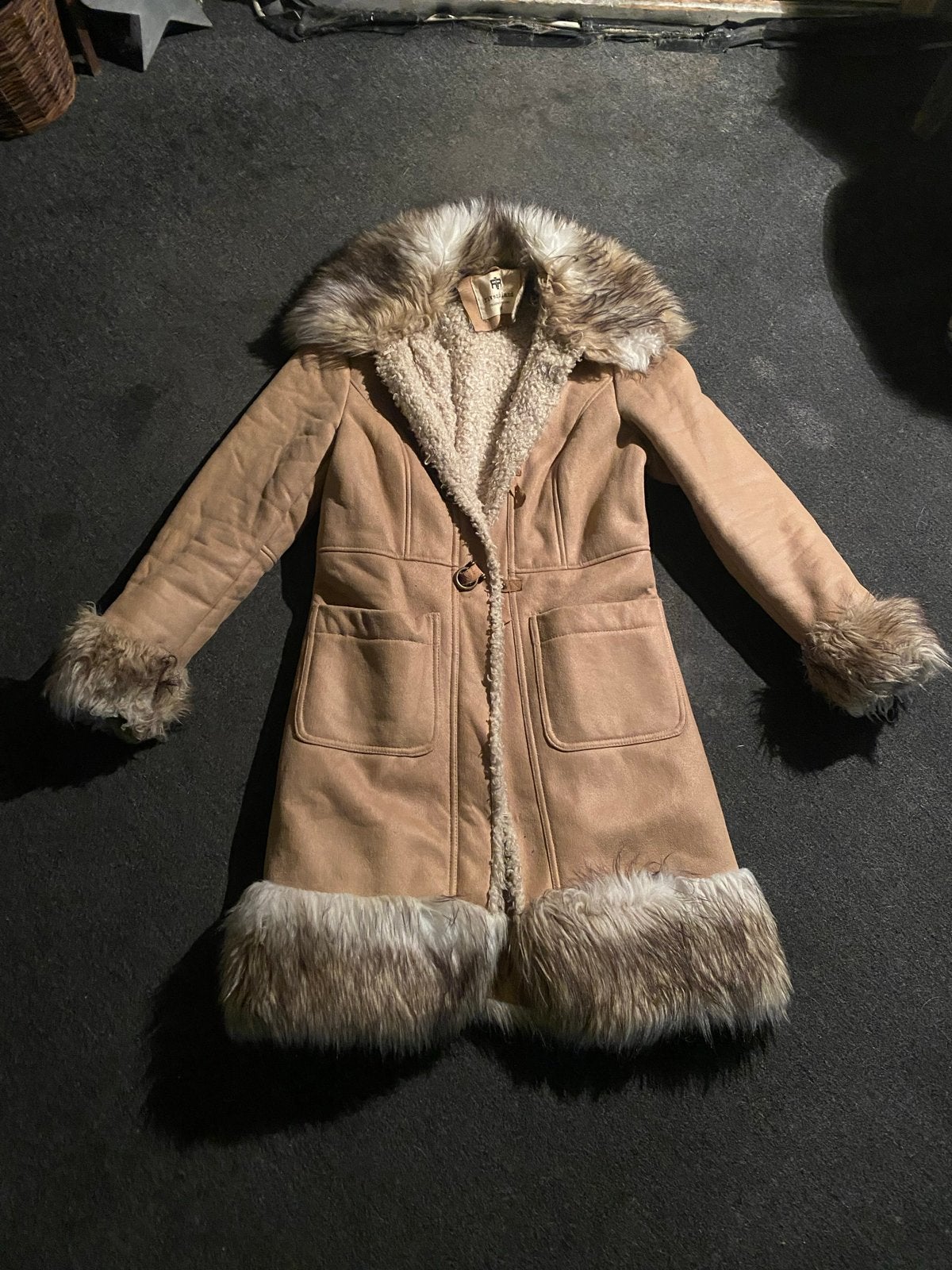 River Island lammy coat  - Maat 40, Kleding | Dames, Ophalen of Verzenden, Zo goed als nieuw, Maat 38/40 (M), Bruin