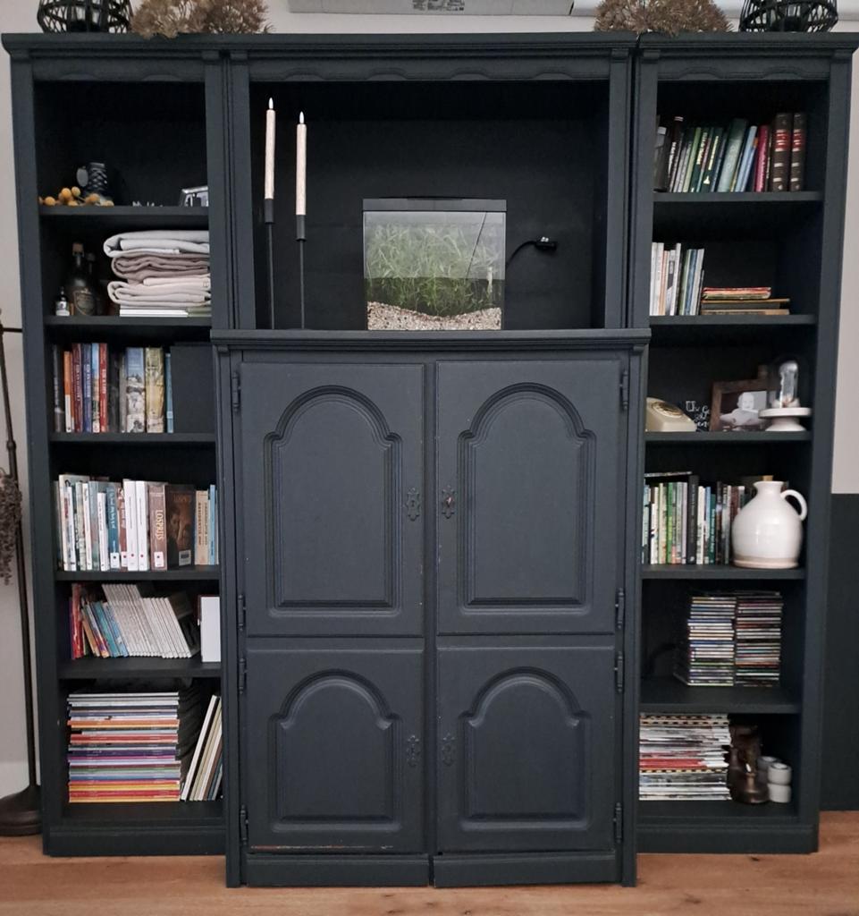 Mooie buffet / computer kast. Met verl. Kl: zwart/grijs, Huis en Inrichting, Kasten | Boekenkasten, Gebruikt, 150 tot 200 cm, 150 tot 200 cm