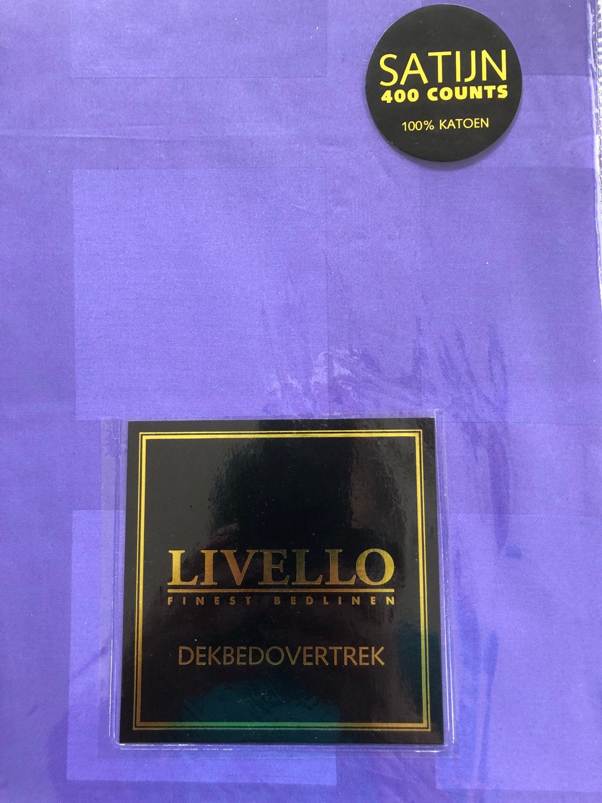 Livello Dekbedovertrek Satijn Katoen 140x200/220 cm, Eenpersoons, Nieuw, Ophalen of Verzenden, Paars