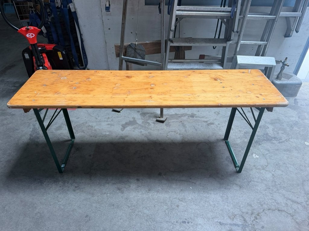 Biertafel 180x50 cm, Tuin en Terras, Ophalen, Gebruikt, Inklapbaar, Rechthoekig
