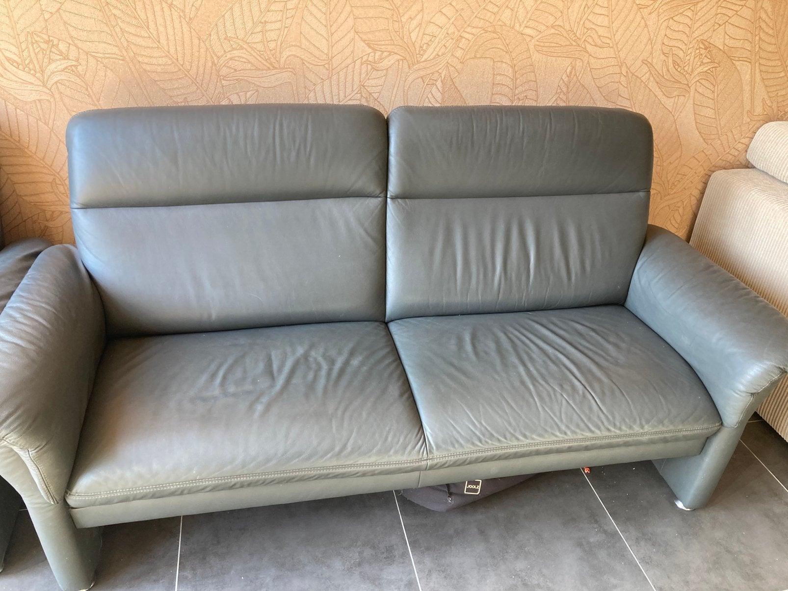 Leren bank en stoel te koop, Huis en Inrichting, Ophalen, Gebruikt, Tweepersoons, 200 tot 250 cm