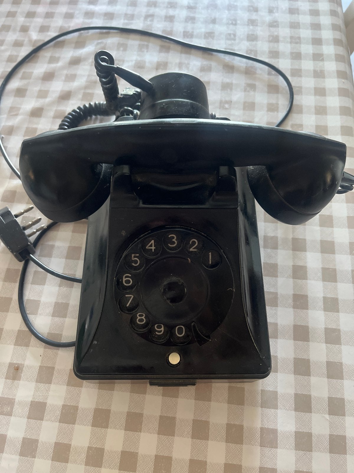 Vintage Bakelieten Telefoon met Draaischijf - Zwart, Telecommunicatie, Ophalen of Verzenden, Gebruikt, Bakeliet