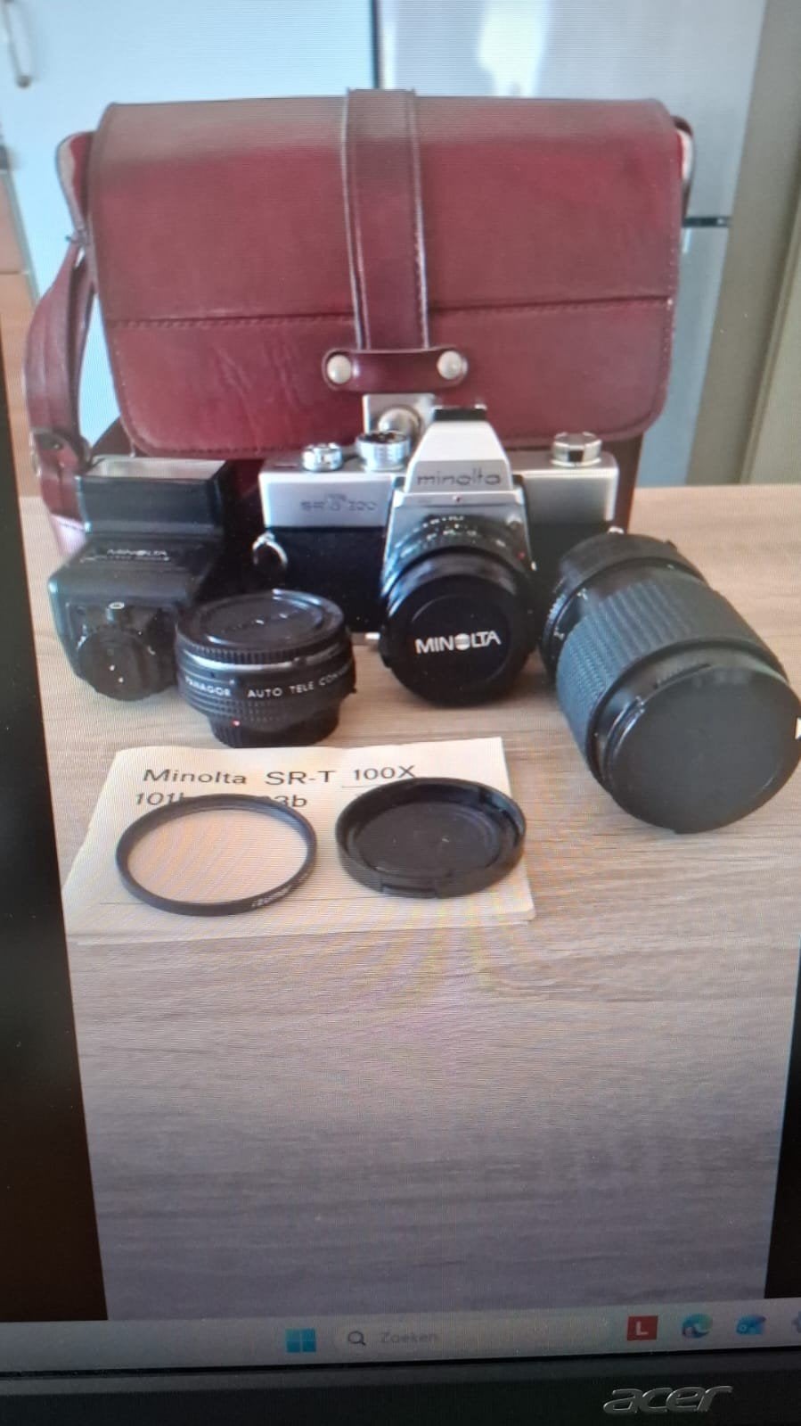 Minolta SR-T 100X Analoge Spiegelreflexcamera Set, Ophalen of Verzenden, Spiegelreflex, Minolta