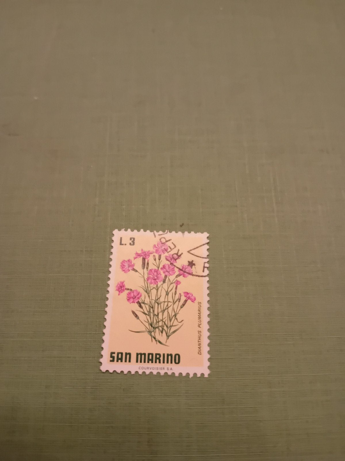 San Marino postzegel L.3 Dianthus Plumarius, Ophalen of Verzenden, Gestempeld