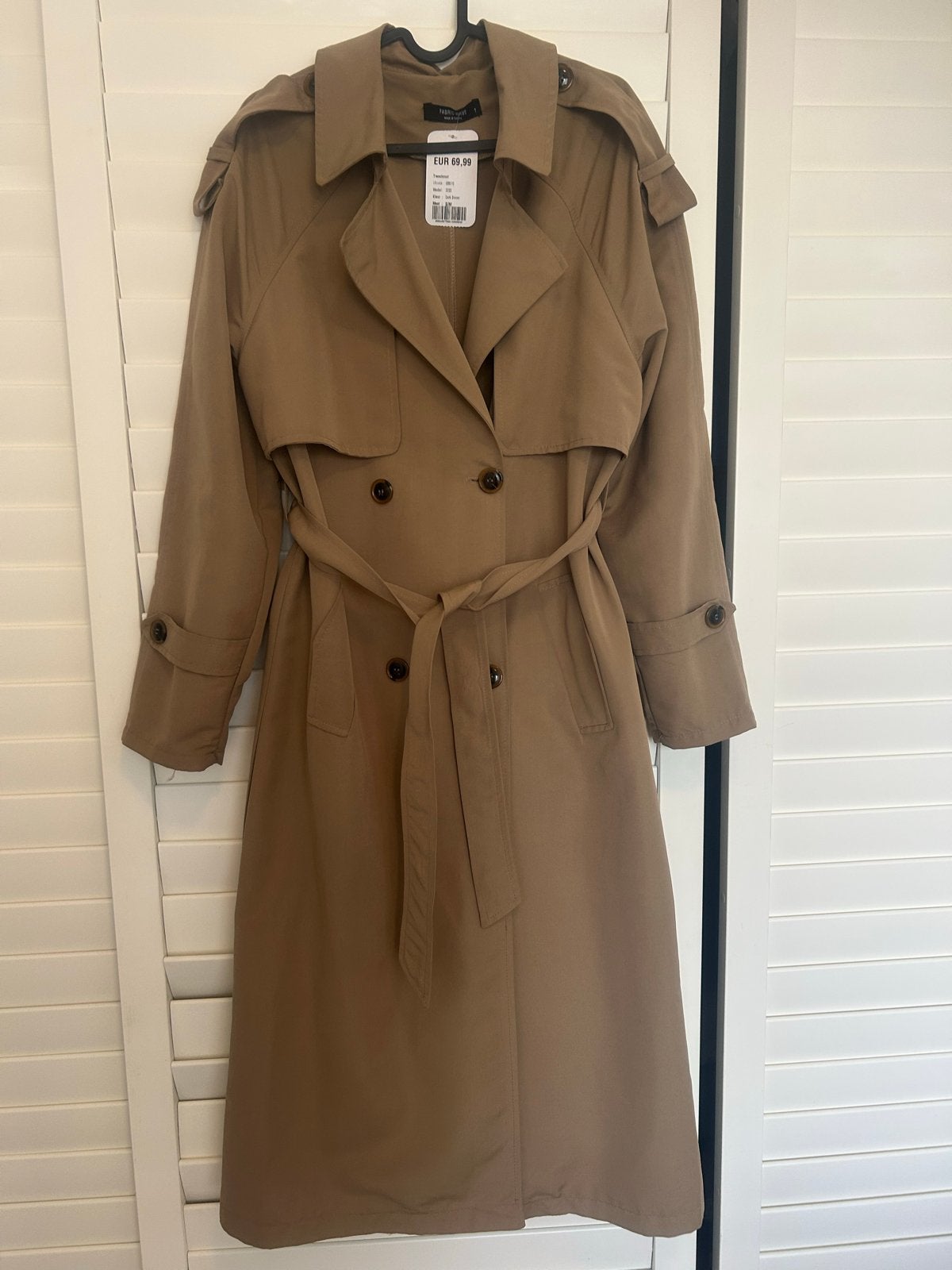 Nieuwe oversized lange trenchcoat maat S/M, Ophalen of Verzenden, Nieuw, Maat 36 (S), Bruin