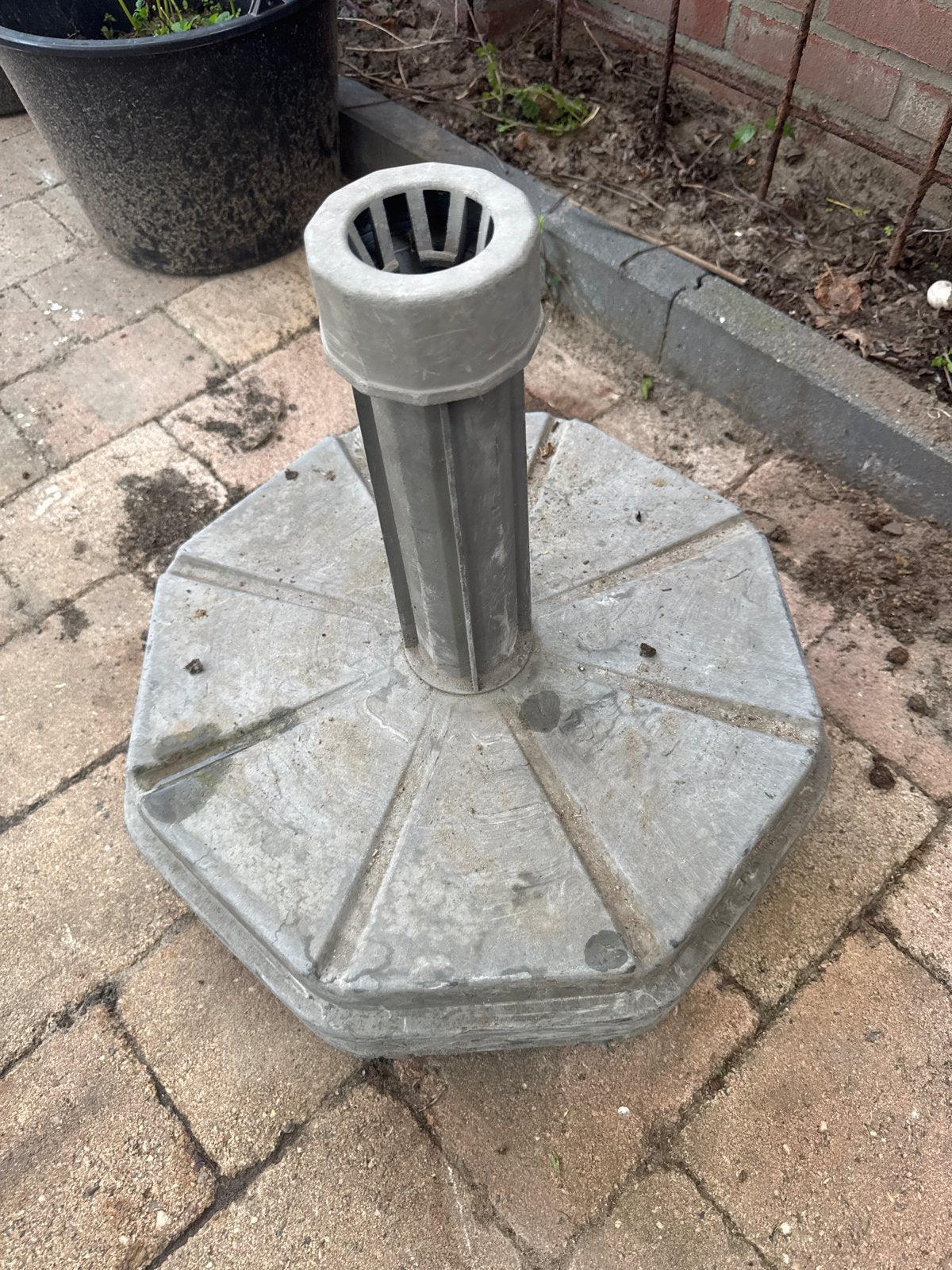 Zware parasolvoet met wieltjes voor 40 mm buis, Tuin en Terras, Ophalen, Gebruikt, 3 tot 4 meter, Parasolvoet