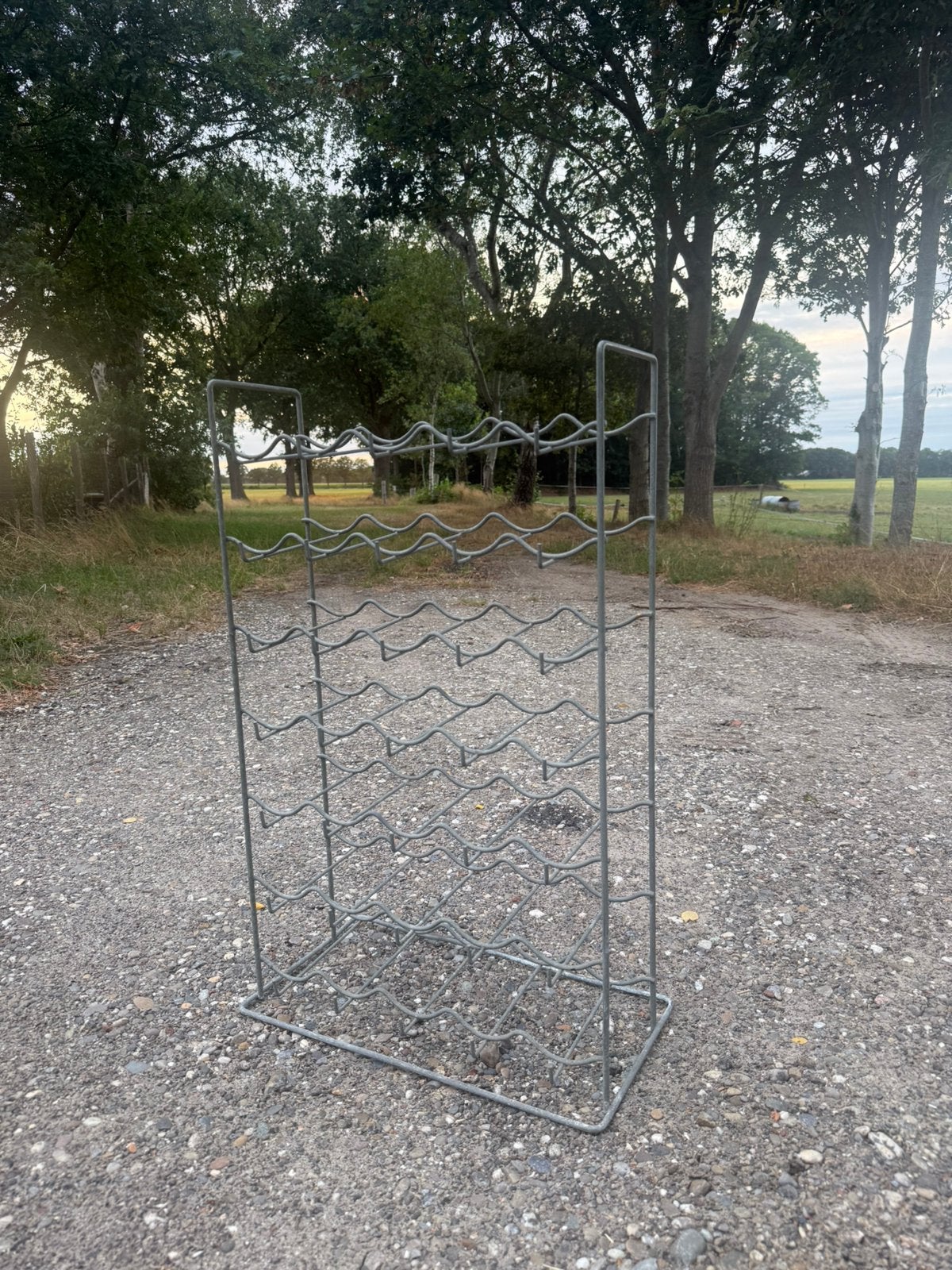 Wijnrek voor 35 flessen | Brocante | Industrieel | Metaal, Huis en Inrichting, Woonaccessoires | Wijnrekken, Ophalen, Zo goed als nieuw