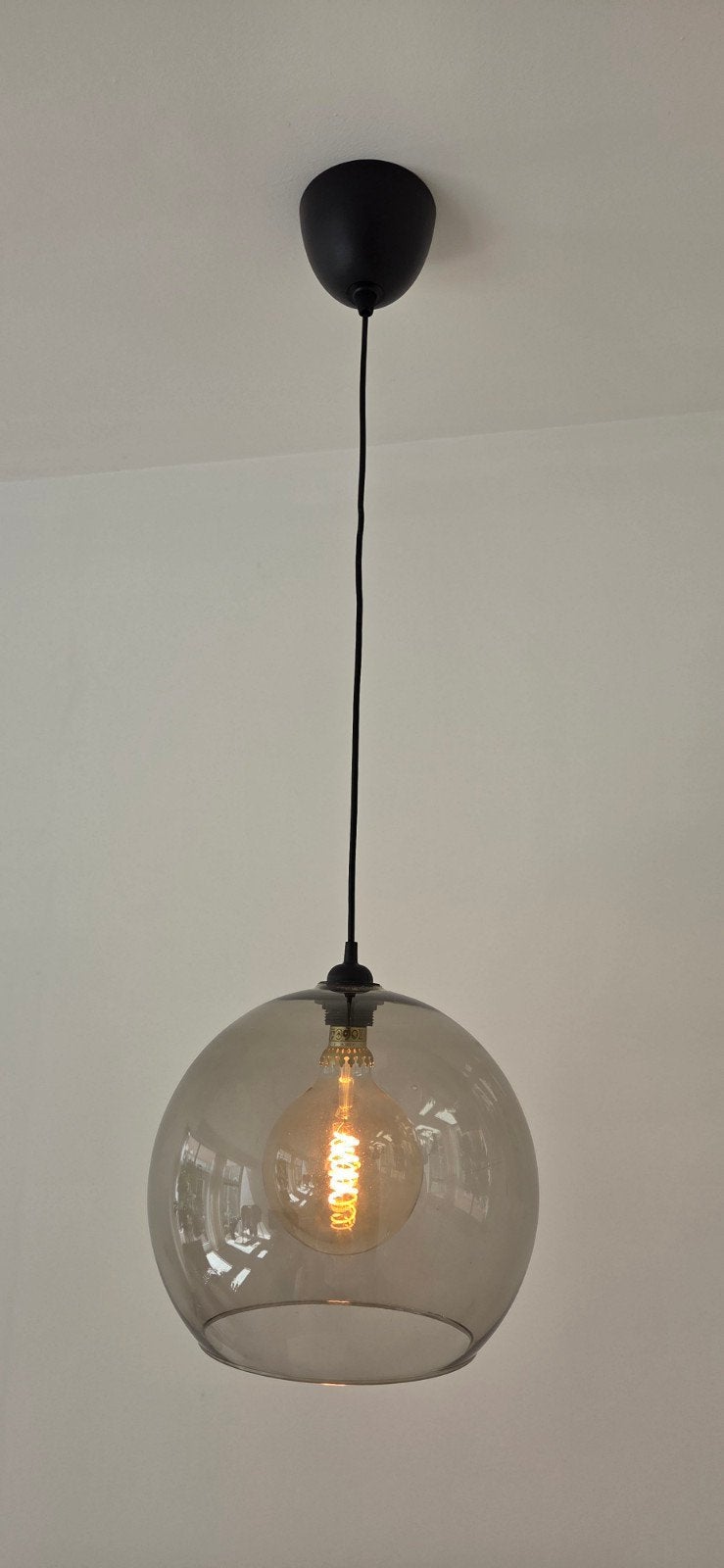 IKEA Jakobsbyn lampenkap met Rollsbo lamp en Havsdjup pendel, Ophalen of Verzenden, Zo goed als nieuw, Glas, E27 (groot)