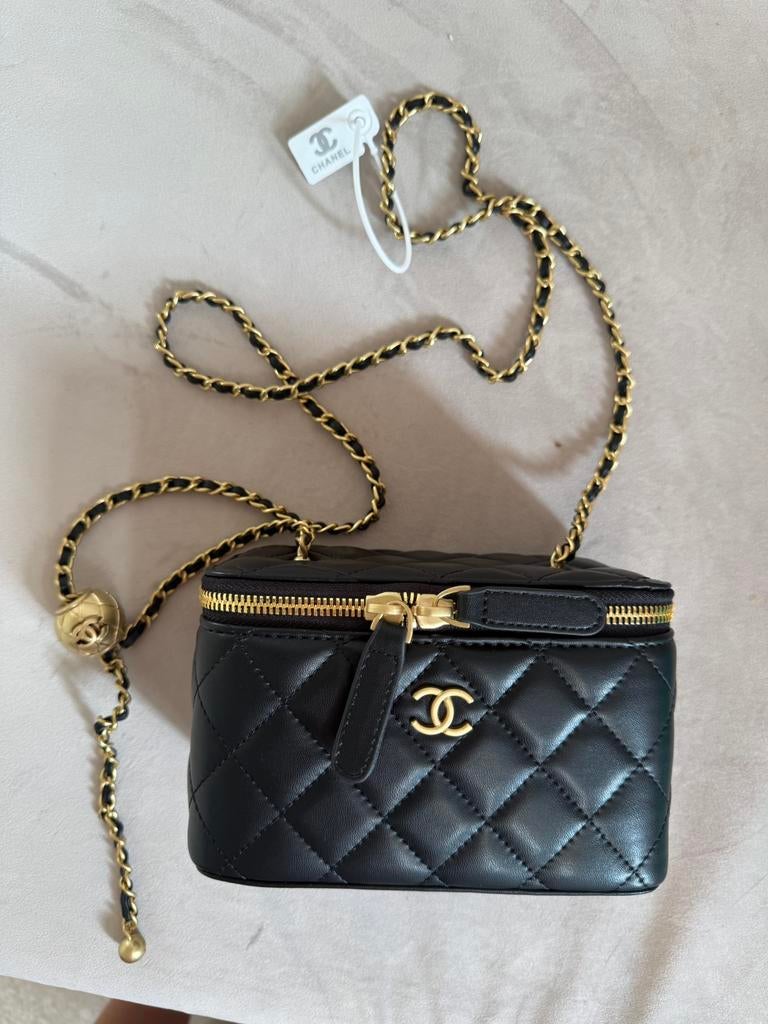 Zwarte tas met spiegel, Sieraden, Tassen en Uiterlijk, Tassen | Damestassen, Ophalen of Verzenden, Nieuw, Zwart