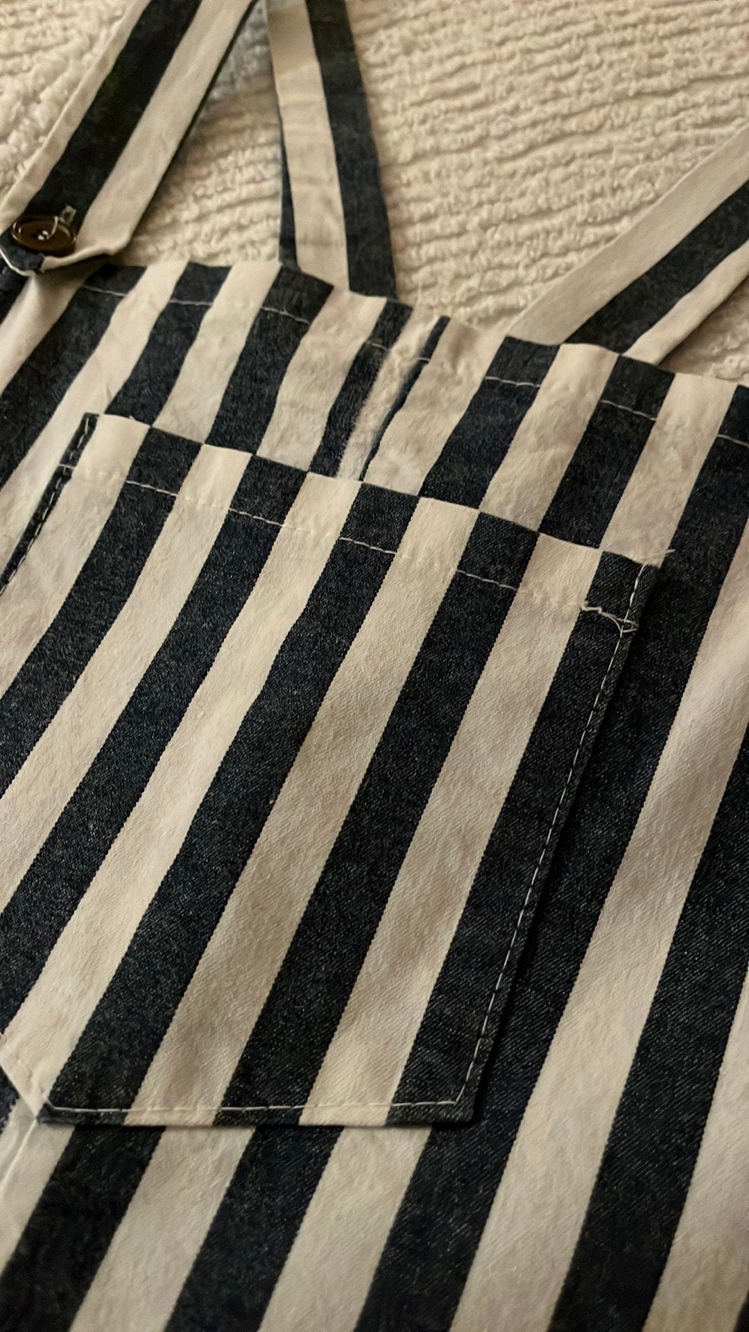 Gestreepte salopette blauw -wit, Maat 38/40 (M), Blauw, Ophalen of Verzenden, Zo goed als nieuw