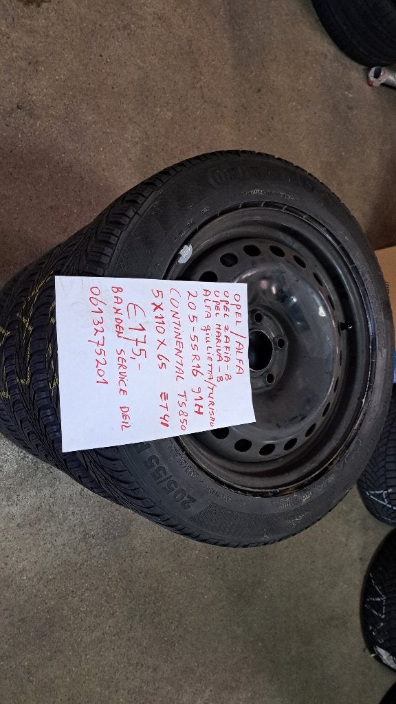 Banden set 16 inch Opel/Saab/Alfa 205/55R16 Continental, Auto-onderdelen, Ophalen, Gebruikt, Personenwagen, Saab