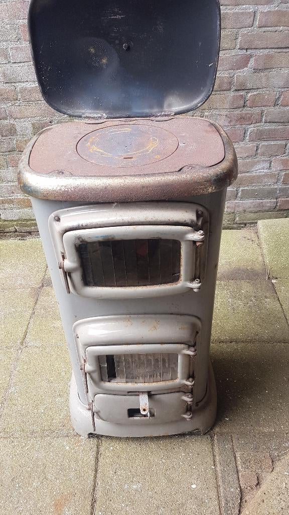 Hout (pot) kachel, Huis en Inrichting, Kachels, Ophalen, Potkachel, Gebruikt, Vrijstaand
