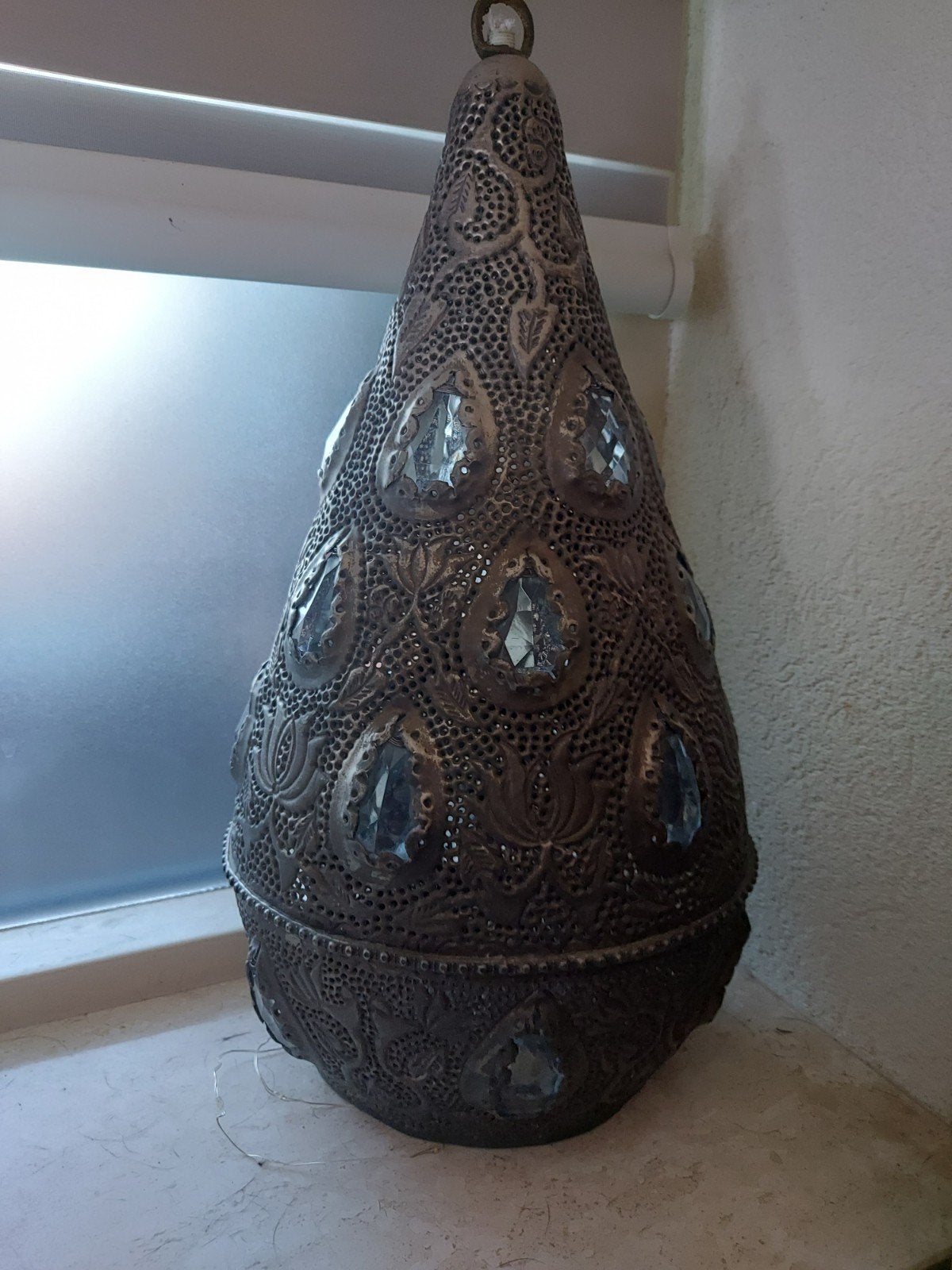 Oosterse Tafellamp met Kristallen - Sfeervolle Verlichting, Huis en Inrichting, Metaal, Overige merken, Overige fittingen, Ophalen of Verzenden